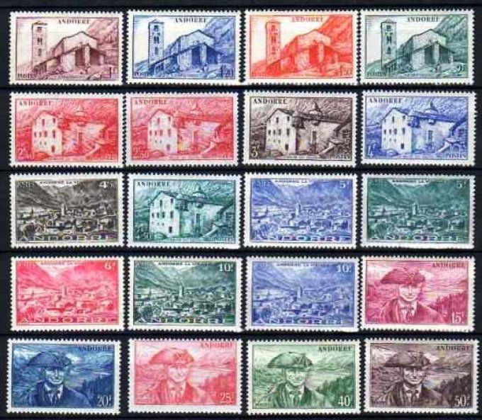 Andorre Français 1944-46 - Yvert n° 100 à 118 neuf ** luxe MNH