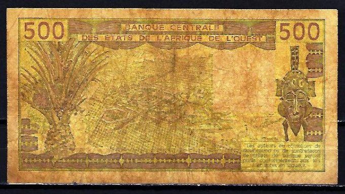 Billet de collection Etats Afrique de l'ouest Côte d'Ivoire 500 francs année 1982 pick 106Ad UNC