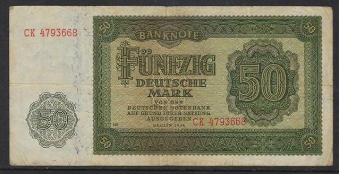 Billet de collection Allemagne de l'est 50 Deutsche Mark 1948 pick 14b occasion VF