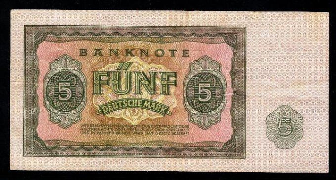 Billet de collection Allemagne de l'est 5 Deutsche Mark 1955 pick 17 occasion VF