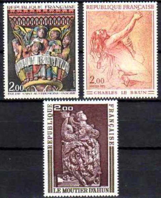 France 1973 - Yvert n° 1741 à 1743 neuf ** luxe MNH