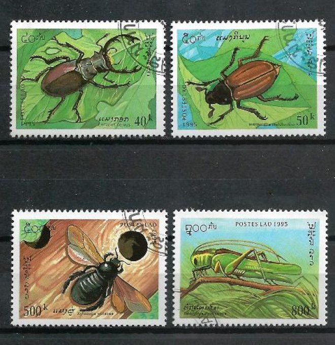 Laos 1995 (ins17) série complète de 4 timbres oblitérés