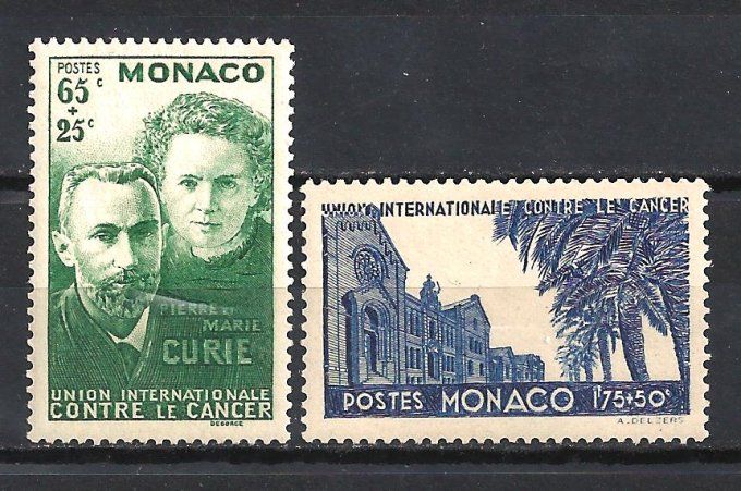 Monaco 1938 - Yvert n° 167 et 168 neuf ** luxe MNH