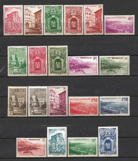 Monaco 1939-1941 - Yvert n° 169 à 183 neuf ** luxe MNH