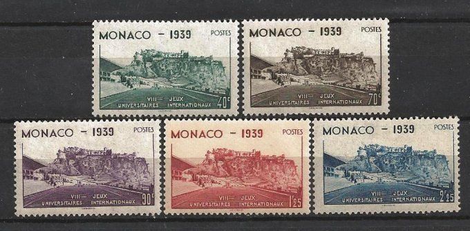 Monaco 1939 - Yvert n° 195 à 199 neuf ** luxe MNH