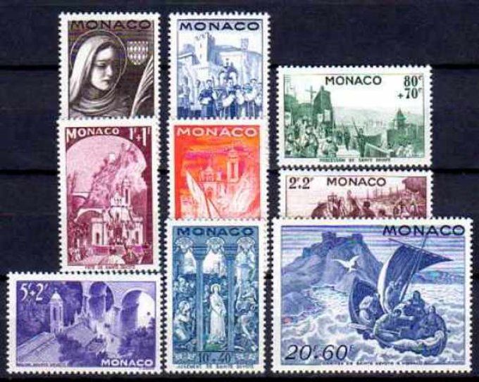 Monaco 1944 - Yvert n° 265 à 273 neuf ** luxe MNH