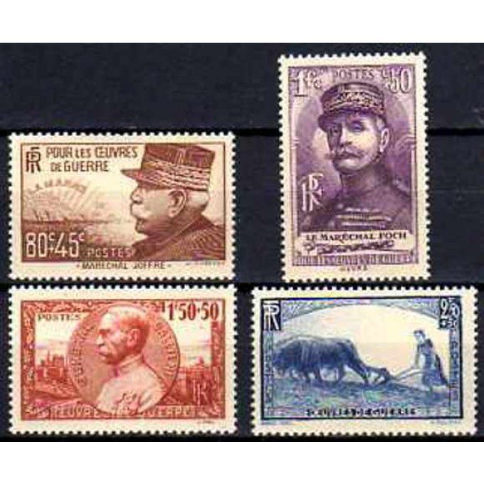 France 1940 - Yvert n° 454 à 457 neufs ** luxe MNH