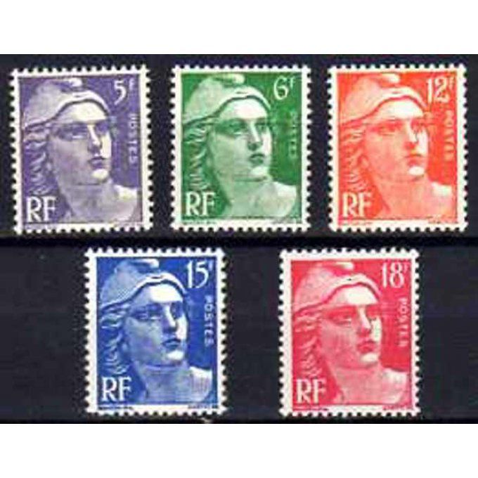 Fance 1951 - Yvert n° 883 à 887 neuf ** luxe MNH