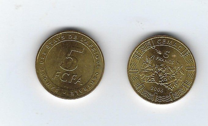 Etats de l'Afrique centrale 2006 5 francs KM#18