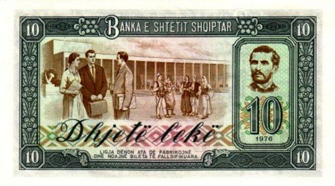 Billet d'Albanie 10 Lekë 1976 pick 43 UNC