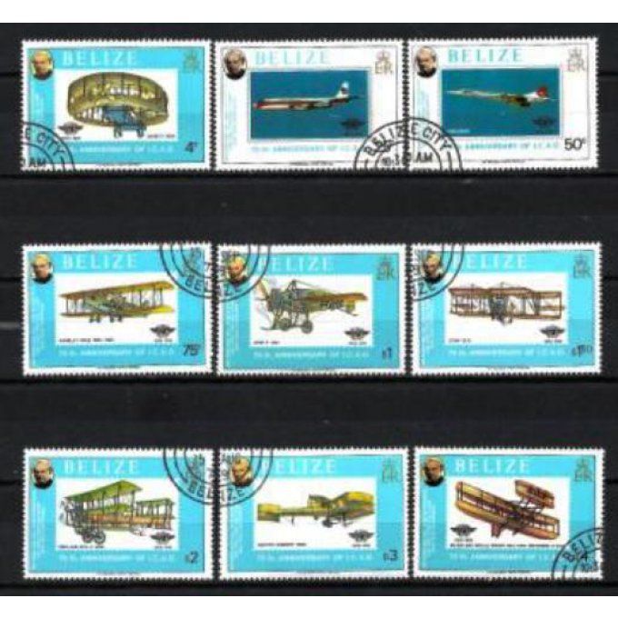 Belize 1978 (AV40) série complète de 9 timbres oblitérés