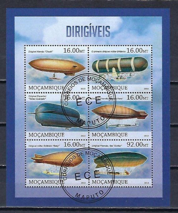 Mozambique 2013 (BD58) série complète de 6 timbres oblitérés