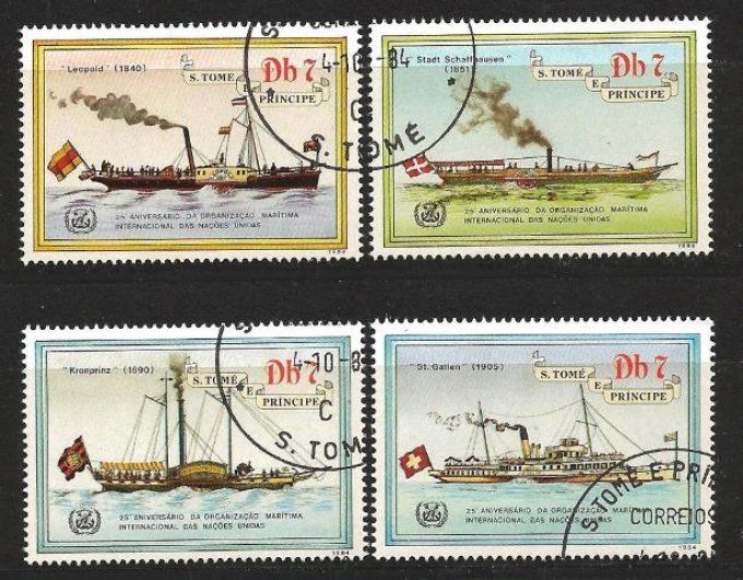 Saint Thomas et prince 1984 (BA108) série complète de 4 timbres oblitérés