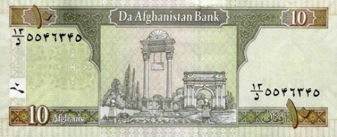 Billet Afghanistan 2012 10 afghanis pick 67Ab UNC