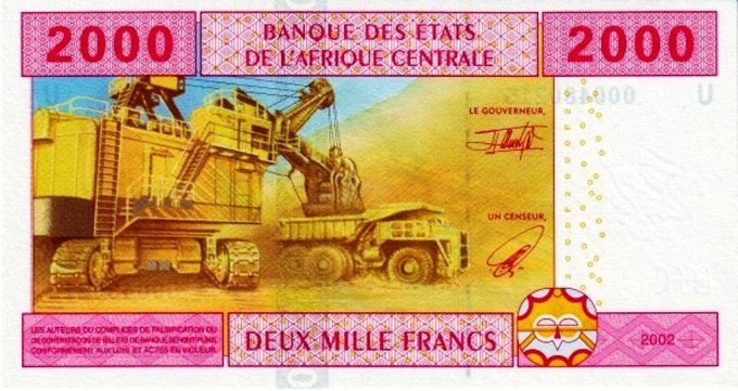 Billet de collection Etats Afrique Centrale Cameroun 2000 francs année 2002 pick 208 UNC