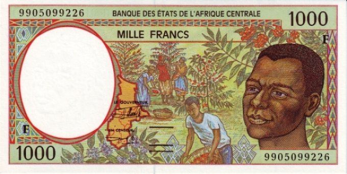 Billet de collection Etats Afrique Centrale Centrafrique 1000 francs année 1999 pick 302f UNC