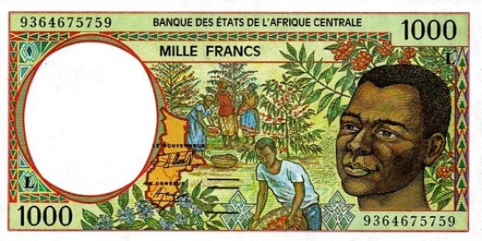 Billet de collection Etats Afrique Centrale Gabon 1000 francs année 1993 pick 402a UNC