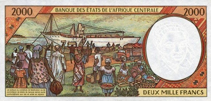 Billet de collection Etats Afrique Centrale Gabon 2000 francs année 1993 pick 403a UNC