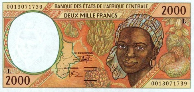 Billet de collection Etats Afrique Centrale Gabon 2000 francs année 2000 pick 403g UNC 