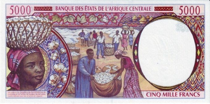 Billet de collection Etats Afrique Centrale Gabon 5000 francs année 1999 pick 404e UNC