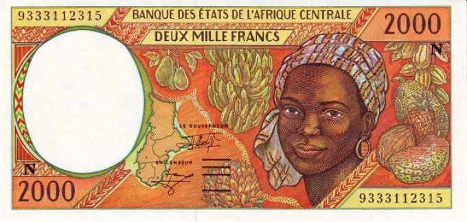 Billet de collection Etats Afrique Centrale Guinée Equatoriale 2000 francs année 1993 pick 503a UNC 