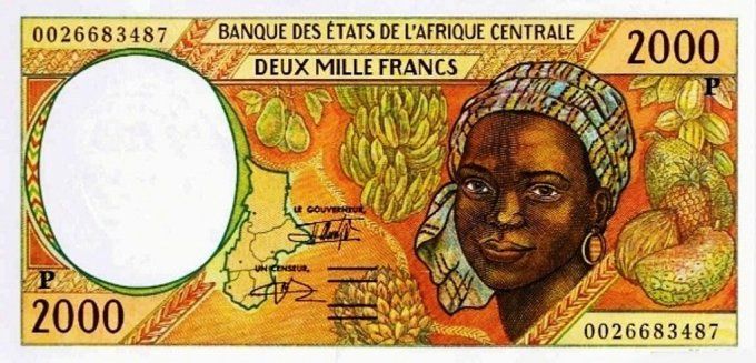 Billet de collection Etats Afrique Centrale Tchad 2000 francs année 1999 pick 603f UNC