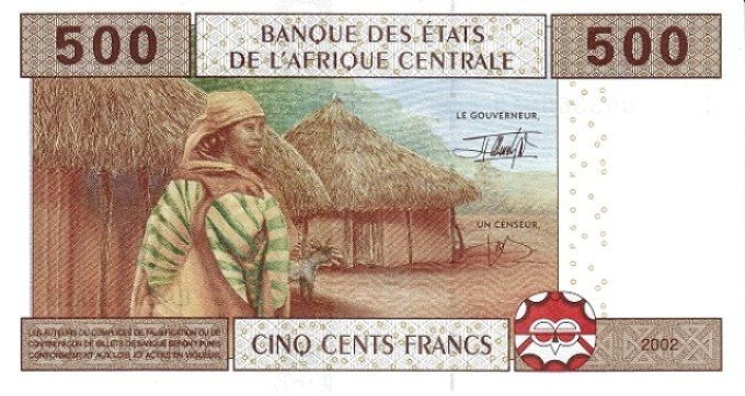 Billet de collection Etats Afrique Centrale Tchad 500 francs année 2002 pick 606 UNC