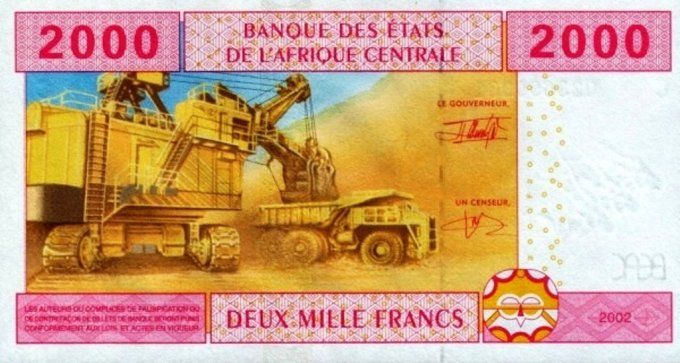 Billet de collection Etats Afrique Centrale Tchad 2000 francs année 2002 pick 608 UNC