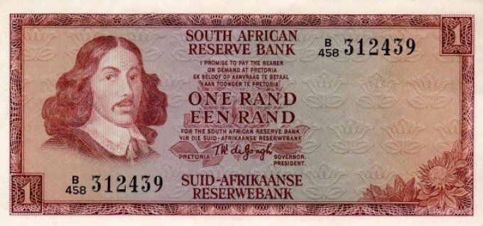 Billet Afrique du sud 1 Rand 1973 pick 115b occasion AU