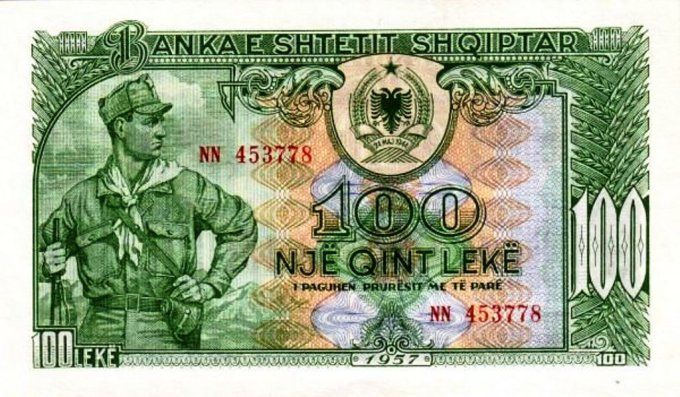 Billet d'Albanie 100 Lekë 1957 pick 30 UNC