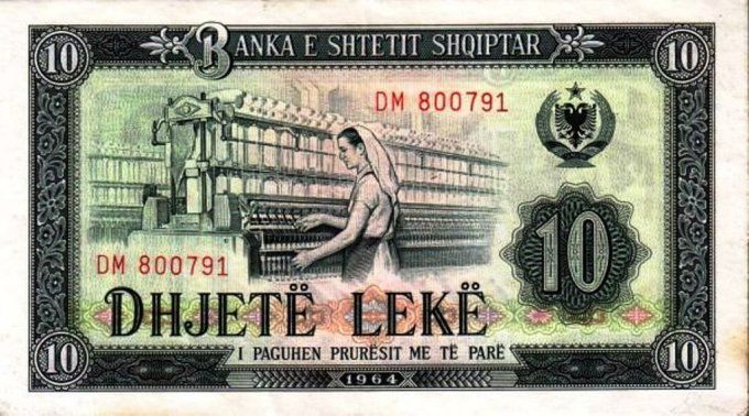 Billet d'Albanie 10 Lekë 1964 pick 36 UNC