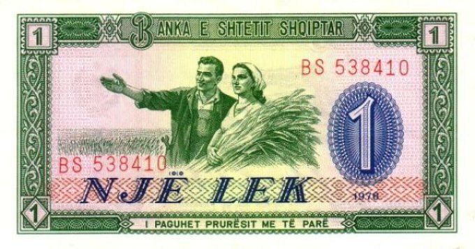 Billet d'Albanie 1 Lek 1976 pick 40 UNC