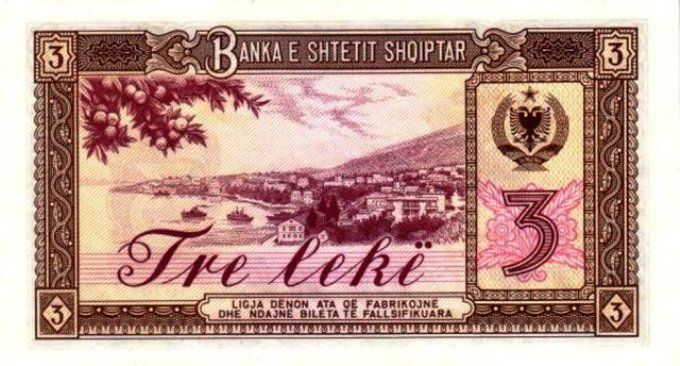 Billet d'Albanie 3 Lekë 1976 pick 41 UNC