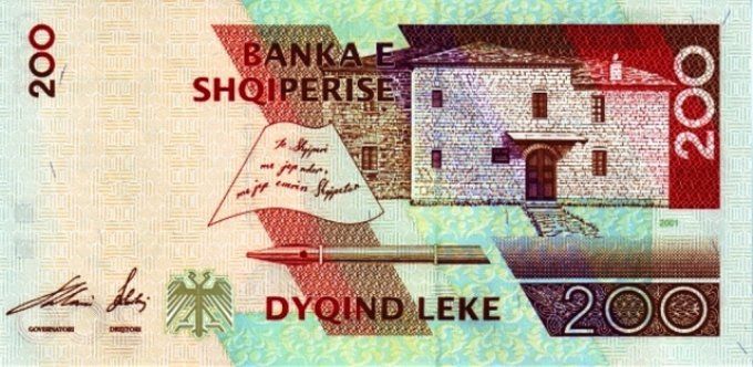 Billet d'Albanie 200 Lekë 2001 pick 67 UNC