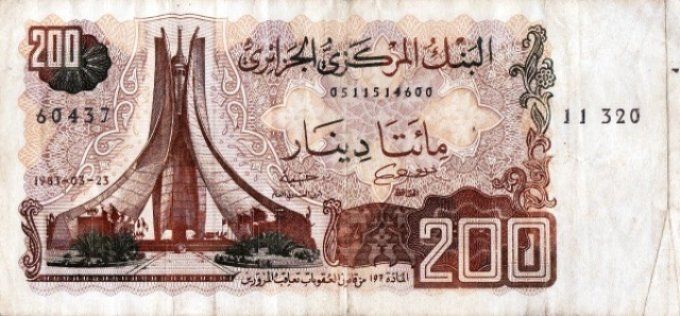 Billet d'Algérie 200 Dinars 1983 pick 135a(1) UNC