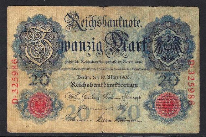 Billet Allemagne 1906 (1) pick 25a occasion Very Fine