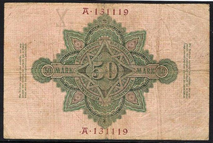 Billet Allemagne 1906 (2) pick 26a occasion Very Fine