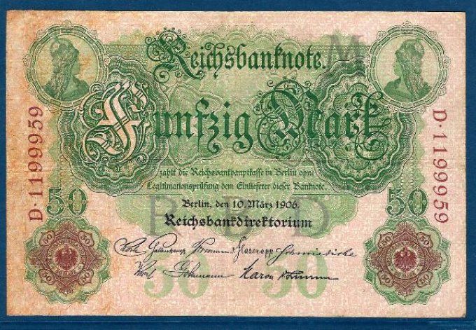 Billet Allemagne 1906 (1) pick 26b occasion Very Fine