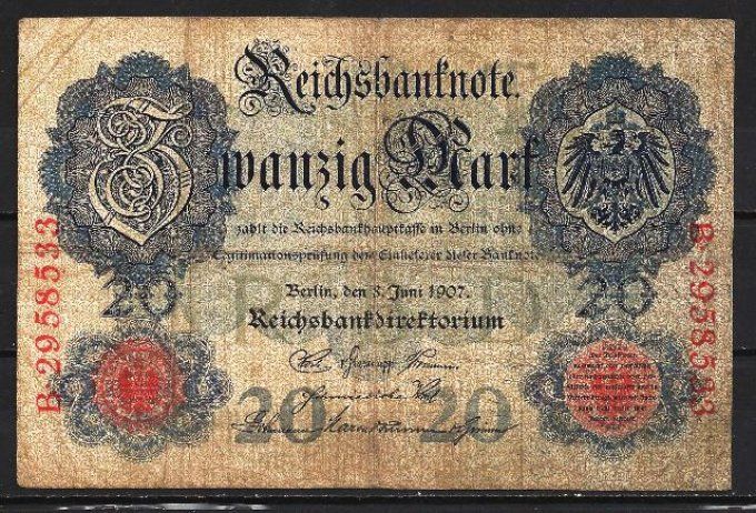 Billet Allemagne 1907 (1) pick 28 occasion Very Fine 