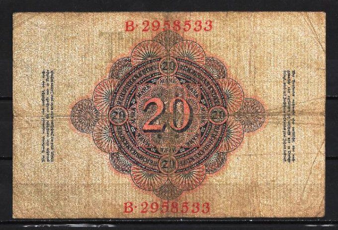 Billet Allemagne 1907 (1) pick 28 occasion Very Fine 