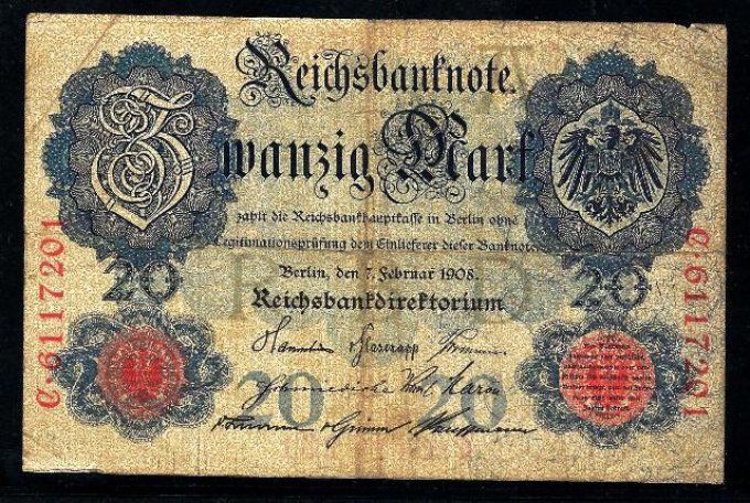 Billet Allemagne 1908 (1) pick 31 occasion Very Fine