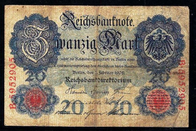 Billet Allemagne 1908 (3) pick 31 occasion Very Fine