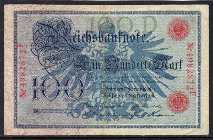 Billet Allemagne 1908 (1) pick 33a occasion Very Fine