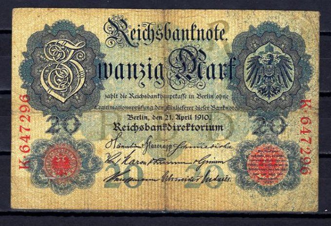 Billet Allemagne 1910 (2) pick 40a occasion Very Fine