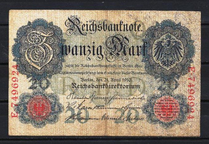 Billet Allemagne 1910 (2) pick 40b occasion Very Fine