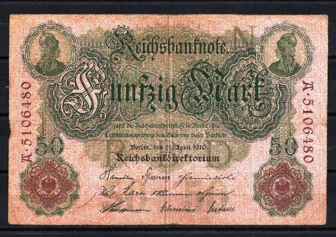 Billet Allemagne 1910 (2) pick 41 occasion Very Fine