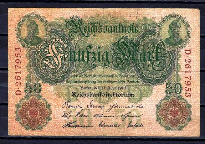 Billet Allemagne 1910 (3) pick 41 occasion Very Fine