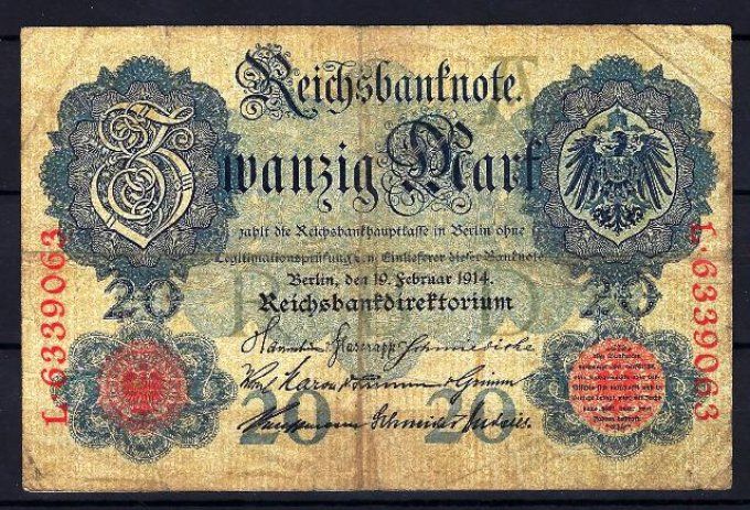 Billet Allemagne 1914 (2) pick 46b occasion Very Fine