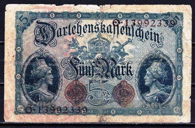 Billet Allemagne 1914 (2) pick 47c occasion Very Fine