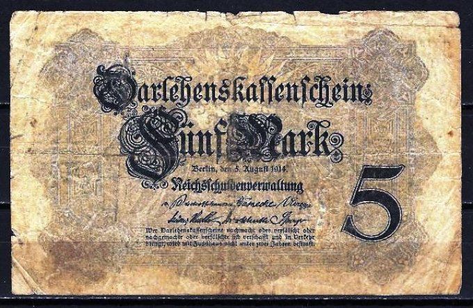 Billet Allemagne 1914 (2) pick 47c occasion Very Fine